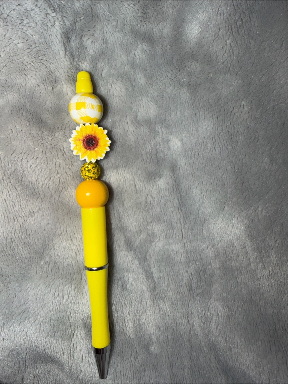 Yellow Sunflower Beaded Kids Toy Pen